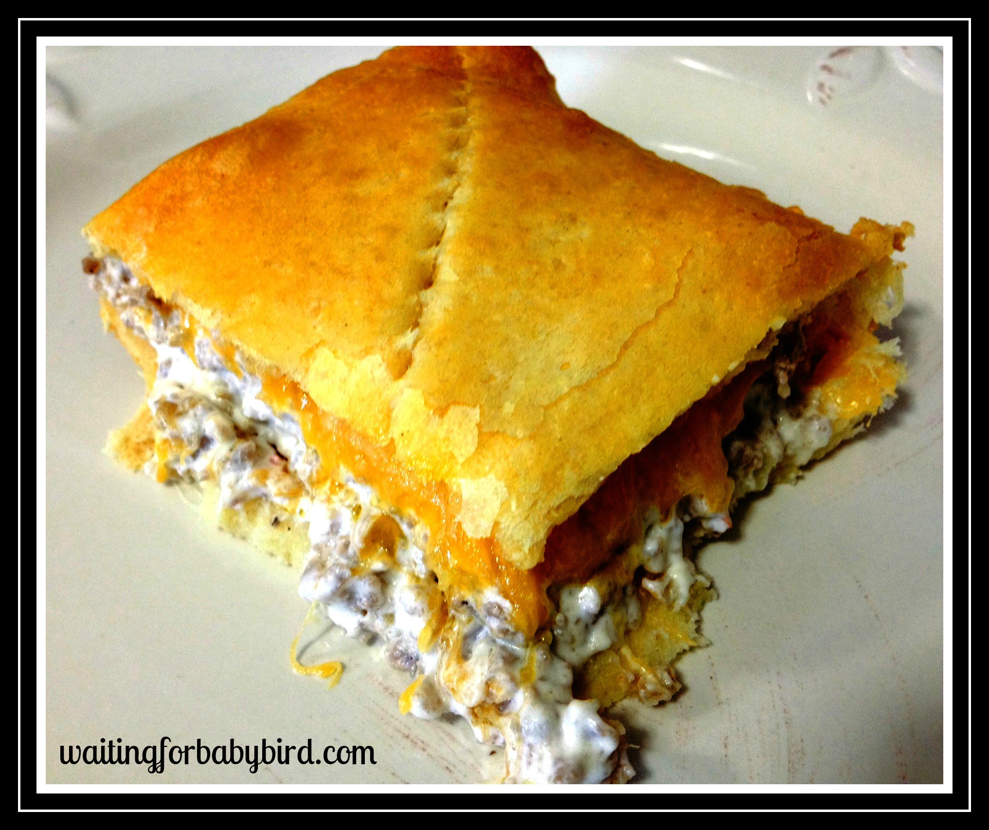 Sausage and Cheese Squares Waiting for Baby Bird Ministries